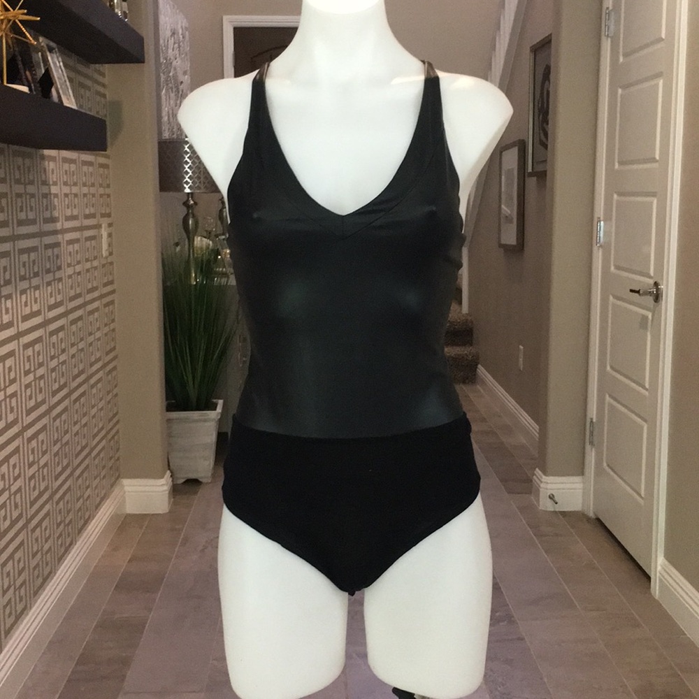 GUESS faux leather body suit. Worn once!